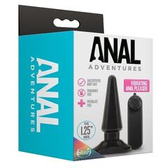 Черная анальная пробка с вибрацией Basic Vibrating Anal Pleaser - 10,2 см. - 