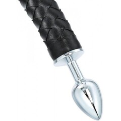 Металлический анальный плаг Leather Tail