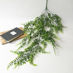 №2 Папоротник, ампельное растение, искусственная зелень, свисающий зеленый, 80 см, набор 1 шт.