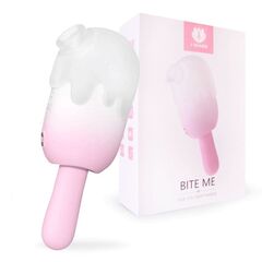 Нежно-розовый клиторальный вибромассажер Bite Me - 14,8 см. - 