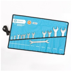 Набор ключей рожковых КОБАЛЬТ 6x7,8x10,9x11,10x12,12x13,14x15,16x17,18x19,20x22,22x24,27x30,30x32 мм (12 шт.) чехол (Арт. 020202-12)