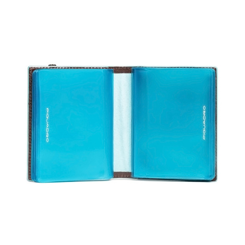 Чехол для кредитных/визитных карт Piquadro Blue Square, коричневый, 8,8x10,5x1,2 см