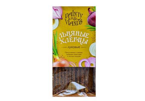 Хлебцы льняные луковые Dainty Viands, 120г