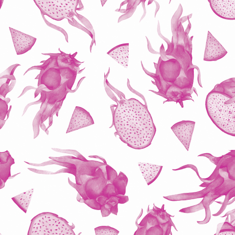 Розовый монохром: драгонфруты акварелью