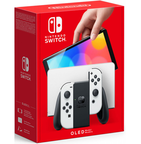 Игровая консоль Nintendo Switch (Гонконг, OLED-модель, цвет белый) - пореждена упаковка