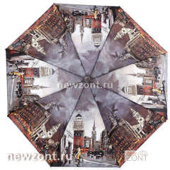 Карманный mini зонт компактный мужской Lamberti ночной город