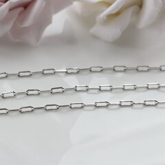 Цепочка 6*3,5 мм, родий, 40 см, А123-1