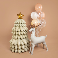 К Фигура 3D, Новогодняя елка, Сатин, Кремовый, 51''/130 см, 1 шт.