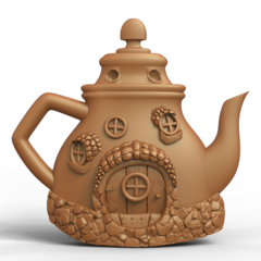 Силиконовый молд № 421 Домик чайник 2 D ( серия домики для гномов и фей)