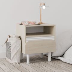 Тумба прикроватная 48х40х55, Ола с ящиком для вещей, в спальню, белый, Dipriz