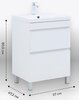 Aquanet 345796 Тумба с раковиной Нота new 58 напольная 2 ящ. цв.белый глянец (345796)