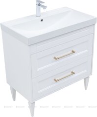 Aquanet 347846 Тумба с раковиной Бостон new 80 (Flash) цв.белый сатин, ручки золото (347846) фото