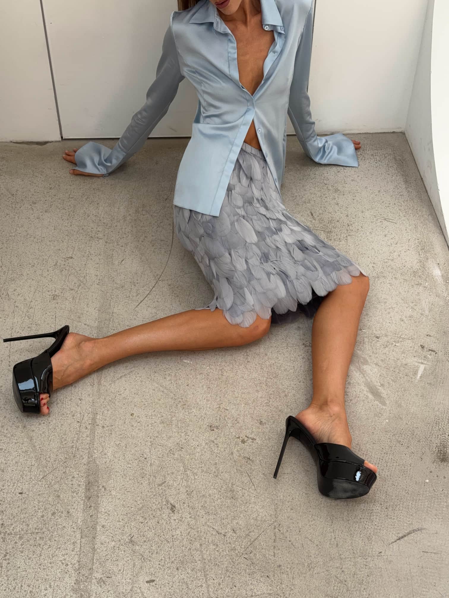 Шелковая рубашка Silk Blue