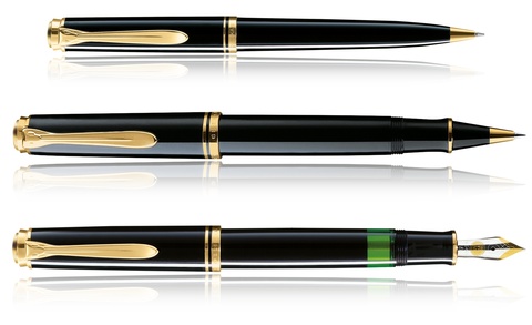 Ручка перьевая Pelikan Souverän® M 800 Black GT, F (995563)