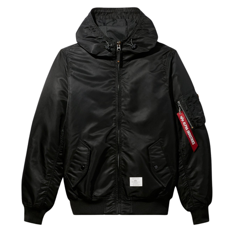 Бомбер Alpha Industries L-2B Hooded Gen II Black (Черный)
