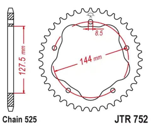 Звезда ведомая JTR752 45