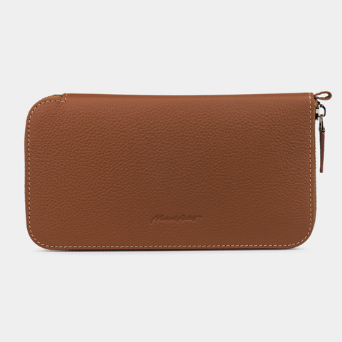 Кожаный кошелек, теленок цвета карамель