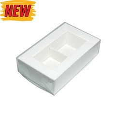 Коробка для конфет с пластиковой крышкой 115*70*30 мм (2) (белая), 50шт