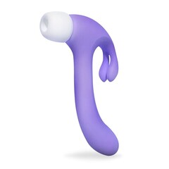 Сиреневый двусторонний вибромассажер Hammer Rabbit - 18,8 см. - 