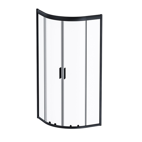 Am.Pm W90G-401-080BT Душевое ограждение Gem 1/4 Rond 80x80 стекло прозрачное, профиль черный матовый, без
