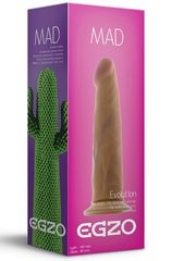 Фаллоимитатор EGZO Mad Cactus, телесный, на присоске, 18,5 см