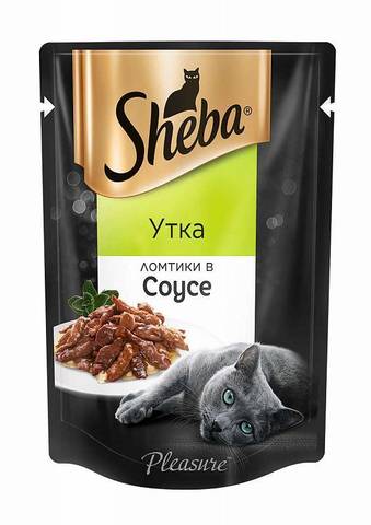 Sheba Pleasure пауч для кошек (ломтики в соусе утка) 85 г