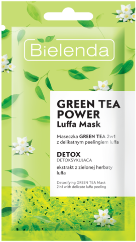 Luffa Mask Green Tea 2in1 с детоксифицирующим пилингом скрабом, 8 г