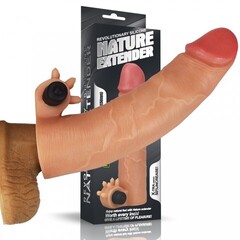 Насадка на пенис с вибропулей Nature Extender Flesh (17,5 см)
