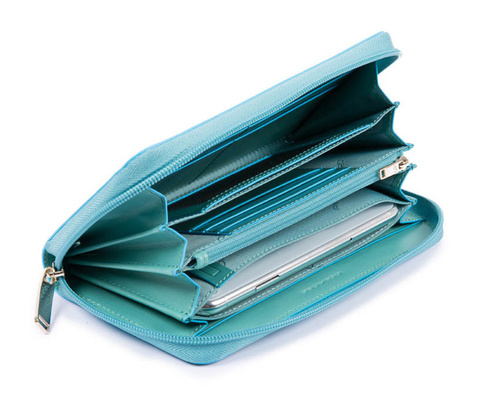 Кошелек женский Piquadro Blue Square PD1515B2R/AM2 бирюзовый, кожа натуральная