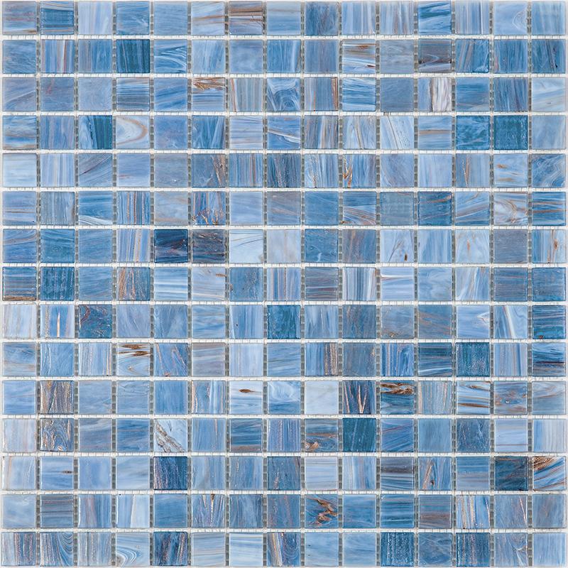 STN528 Мозаика одноцветная чип 20 стекло Alma Mono Color голубой квадрат глянцевый