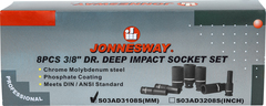 Jonnesway S03AD3108S Набор головок торцевых ударных глубоких 3/8