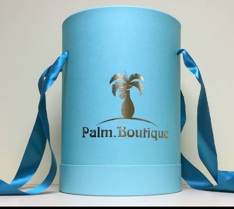 Коробка шляпная Palm.Boutique цвет бирюзовый с золотым тиснением