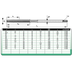 Метчик М14х2,0 (Гаечный) CSN223062 115CrV3 6h(2N) 0,7xL2 140мм a=9,0 Bucovice(CzTool) 117140