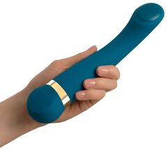 Бирюзовый вибромассажер с температурными режимами Hot n Cold Vibrator - 21,6 см. - 