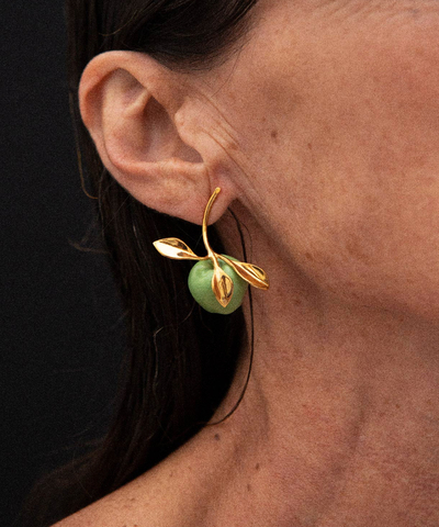 Серьги APPLE STEM GREEN