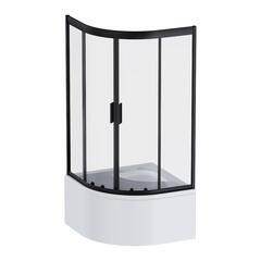 Am.Pm W90G-401A090BT Душевое ограждение Gem Deep 1/4 Rond 90x90 стекло прозрачное, профиль черный матовый, фото