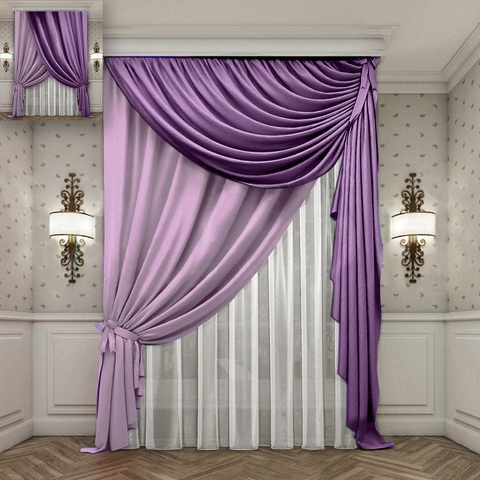 Фиолетовые шторы +75 примеров в интерьере