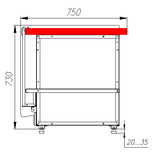 фото 4 Прилавок кассовый POLUS KC80 N 0,8-7 (1008 темный дуб) на profcook.ru