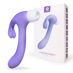 Сиреневый двусторонний вибромассажер Hammer Rabbit - 18,8 см. - 