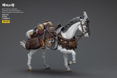 Фигурка Боевой Конь в доспехах из белого пера ЦзянХу масштаб 1/18 Dark Source JoyToy