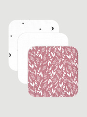 Сет из 3х муслиновых салфеток Mjölk Botanica/White/Ночное небо