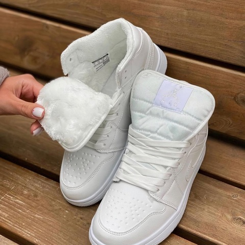 Nike Air Jordan 1 White С МЕХОМ