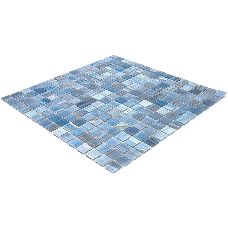 STN528 Мозаика одноцветная чип 20 стекло Alma Mono Color голубой квадрат глянцевый