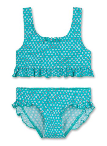 Купальник в горошек для девочки Sanetta, цвет бирюзовый