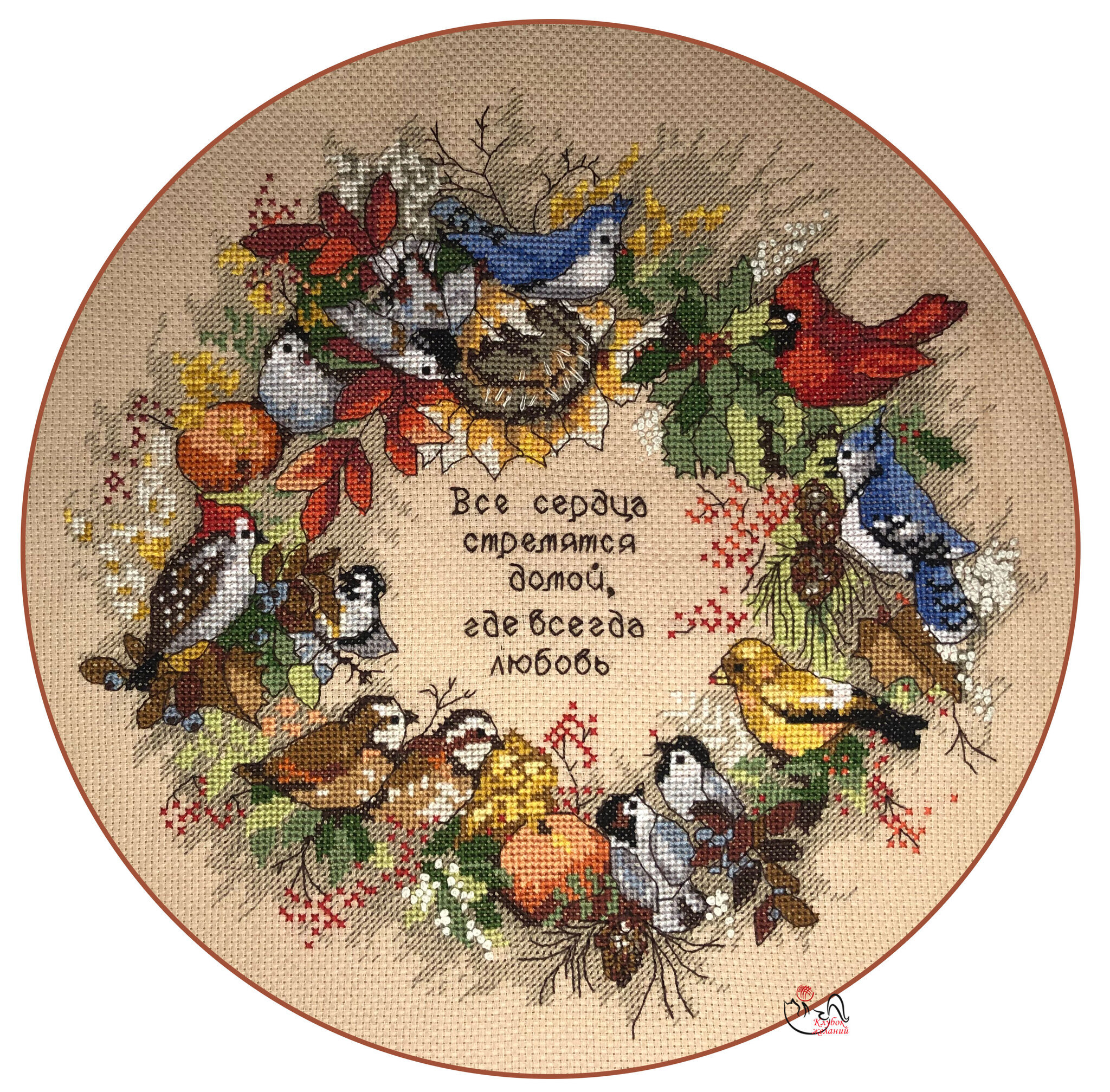 Рождественский венок с птицами ᐈ Купить с доставкой в Украине | LoraShen