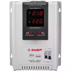 ЗУБР 5000ВА, 5 кВт, автоматический стабилизатор напряжения, Профессионал (59385-5)