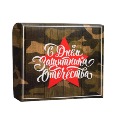 Коробочка для кондитерских изделий «С днём Защитника Отечества», 17 х 20 х 6 см
