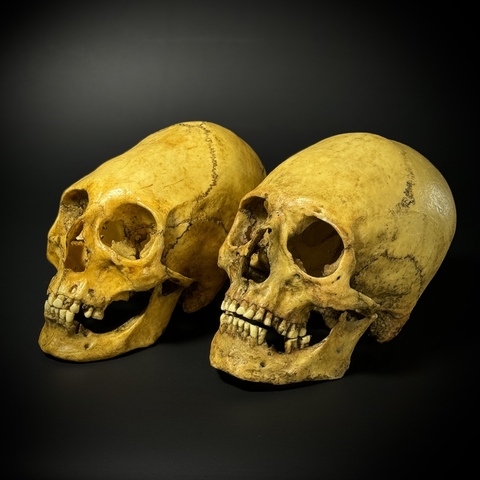 Череп человека мужской + череп человека женский (анатомические модели)