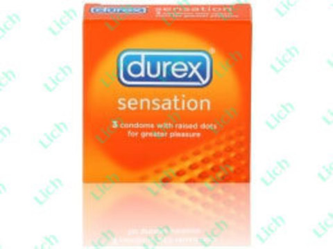 Презервативы с точечной структурой DUREX  SENSATION, 3 шт.