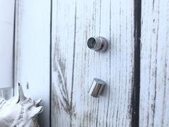 Застежка для шнура магнитная - родий - 17 мм.